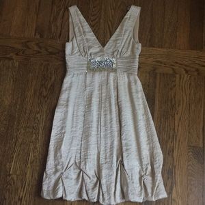 BCBG Gold Sequined Cocktail Dress